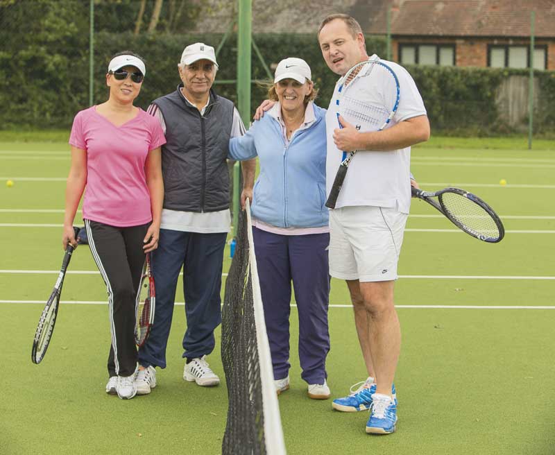 Winter mixed doubles play at Stoke Poges Lawn Tennis Club